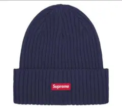 supreme Overdyed Beanie navy 25ss