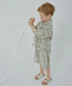 THE SHOP TK リネン混オープンカラーシャツ ハーフパンツ セットアップ