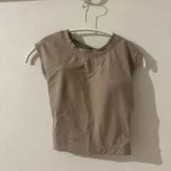 ベージュ ノースリーブ トップス M