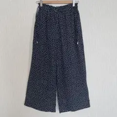 【アルファベッツアルファベット】ドット柄 ワイドパンツ ネイビー Ｆ