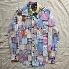 【70s】vintage Brahma パッチワーク ウエスタンシャツ マドラス