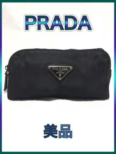 【N1216-40-2】美品 プラダ ナイロン ポーチ ブラック