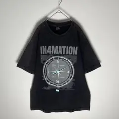 IN4MATION コンパスデザイン 半袖Tシャツ 黒 L 海外 要実寸確認