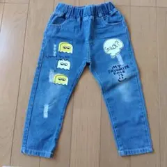 イラスト付きデニムパンツ 100cm