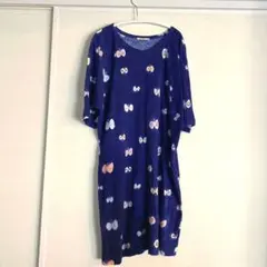 ミナペルホネン hana hane ワンピース ネイビー