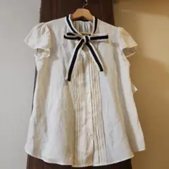 組曲　半袖　ブラウス　ボウタイ　プルオーバー　新品　タグ付　2