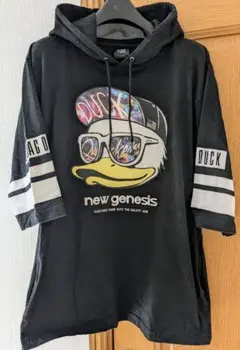 DUCK DUDE 半袖フード付きTシャツ ギャラクシーアヒル ダックデュード
