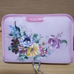 お薬手帳カバー ハンドメイドペイント花柄④