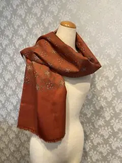 エルメス アンゴラ/シルクマフラー リバーシブル美品
