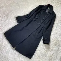 inter planet ロングコート アンゴラ混 ブラック