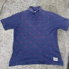 90S STÜSSY ネイビー ポロシャツ LARGE