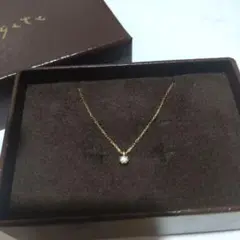 agete K10 一粒ダイヤモンドネックレス
