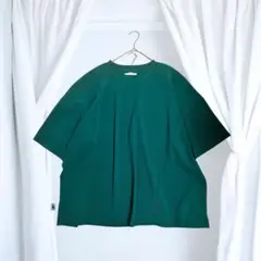 【アストロノミー】グリーン系カットソーゆったりM半袖丸襟しっかり生地上品