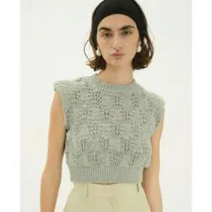CLANE CROCHET SHORT KNIT TOPS