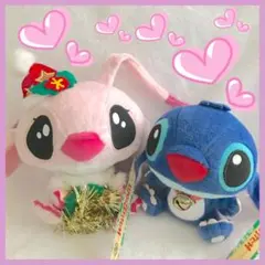 ディズニー　スティッチ　エンジェル　ぬいぐるみ　マスコット　仲良し2個セット