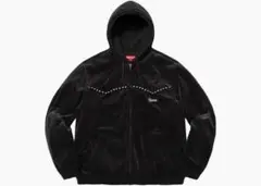 supreme studded velvet hooded jacket S