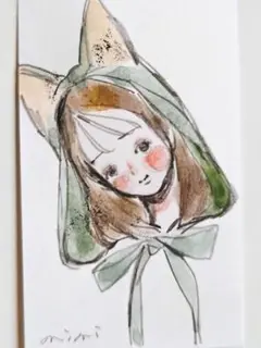 女の子 手描きイラスト アナログイラスト オリジナルイラスト
