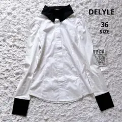 新品極美品　デイライル　長袖モノトーンブラウス（S）比翼ボタン　シャツ