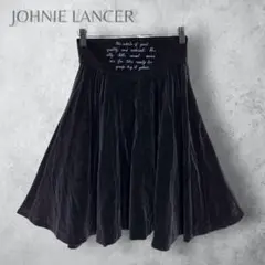 【JOHNIE LANCER ジョニーランチャー】　刺繍入り　ベロアスカート　黒