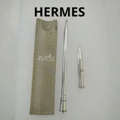 LE11 エルメス 極美品 シルバーボールペン 黒インク ケース付き
