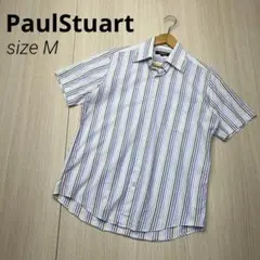 ● PaulStuart メンズ　半袖　ストライプ　シャツ　ボタンダウン