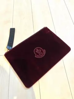 モンクレール MONCLER クラッチバッグ ベロア ワインレッド 手持ちカバン