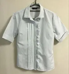 BRICK HOUSE ブリックハウス　形状安定シャツ　ブルーストライプ　M