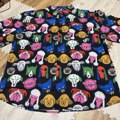 新品 ドッグ 犬 総柄 シャツ カラフル アロハ
