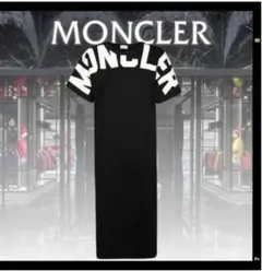 MONCLER ロゴクルーネック半袖ワンピース