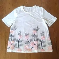 V・I・A・N・T・E 半袖Tシャツ 花柄 ホワイト