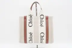 Chloe トートバッグ woody スモール トート ロゴプリント Aランク