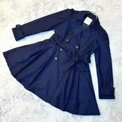 ✨美品✨ ダズリン 【M】 トレンチ コート ミドル丈 きれいめ Aライン 紺✨