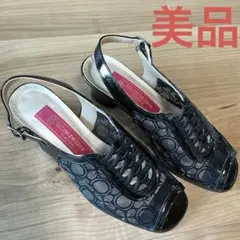 【SALON DE GRES】サロンドグレー　黒　サンダル　EEE