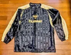 hummel ストライプ ウィンドブレーカー 黒/金