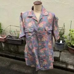 DE MIEUX EN MIEUX オープンカラー　シャツ　アフリカ　シマウマ