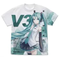 初音ミク Tシャツ￼￼￼size3XL ホワイト✖️グリーン 未使用