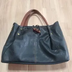 黒 合皮 トートバッグ