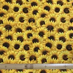 セール品　タイムレストレジャー　向日葵　ひまわり柄　生地　はぎれ