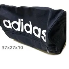 美品【adidas 】アディダスブラック黒スポーツバッグシューズケースポーチ着替