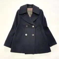 【カシミヤ混】マッキントッシュ Pコート サイズ40 黒 ブラック ダブル