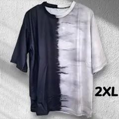 メンズ　Tシャツ　黒　グレー　XL　トップス　半袖　カジュアル　韓国