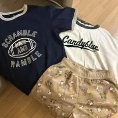 UNIQLO ネイビー、ホワイト、Tシャツ スヌーピーハーフパンツ150