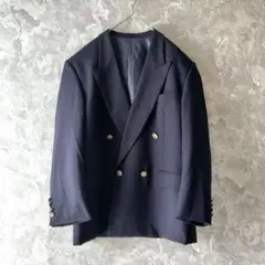 ペトンマックス　メンズ　テーラードジャケット　背抜き　ネイビー　金ボタン