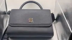 ネイビー レザー ショルダーバッグ