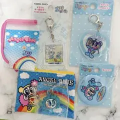 エンジェルブルー アクリルキーホルダー 缶バッジ　Seria ガチャ