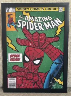 N689 スパイダーマン　アメリカンレトロ　ポスター　額付き
