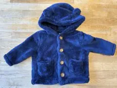 Gapbaby フリース アウター 60cm ネイビー クマ耳 ベビー服