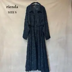 美品 rienda リエンダ クロップドSH SETベアOP ネイビー