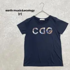 a1137＊earth music&ecology ロゴTシャツ　紺【F】半袖