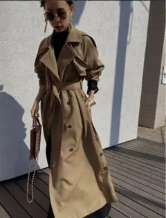 AMERI MINIMAL FLARE LONG TRENCH COAT